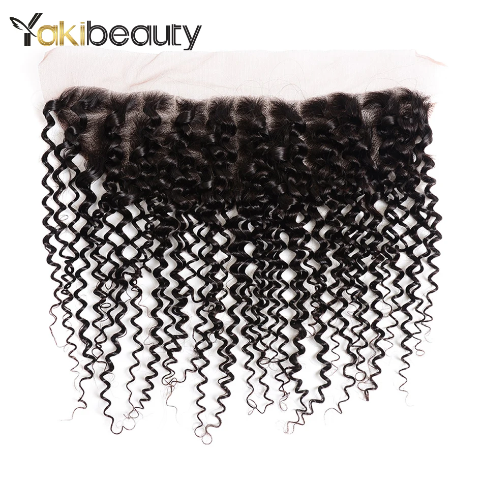 Kinky Curly 3 Bundles With Frontal Closure 4x13 Brazilian Hair Weave Bundles With Frontal Remy Human Hair Bundles With Frontal (6)