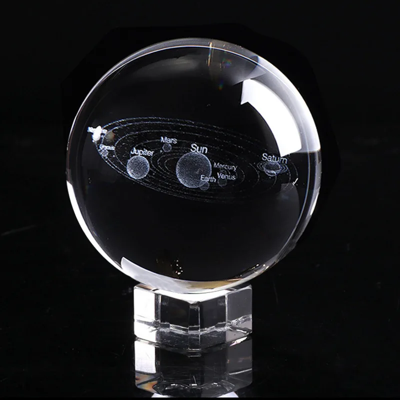 Новинка 2019 6 см 3D Солнечная система шар хрустальный светодиодный светодиодная