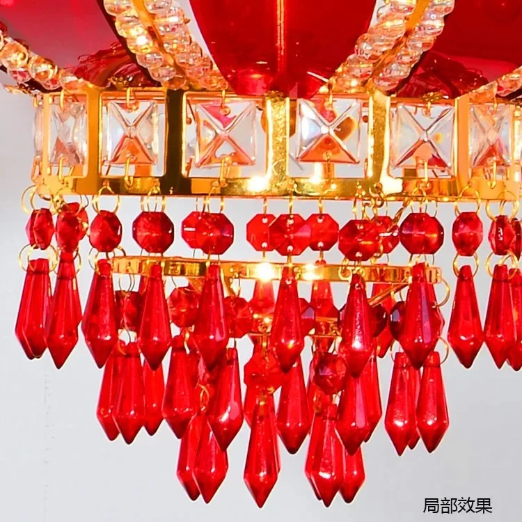 

30pcs/lot Red Chandelier Glass Crystals Lamp Prisms Parts icicle Hanging Pendants 38mm 1.49" free shipping