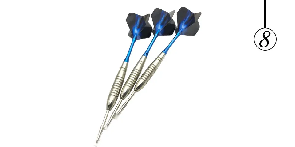 Easytoday 3Pcsset Steel Tip Darts Set Professional Throwing Games Metal Barrel Blue Aluminum Darts Shafts Blue Aurora Flight (8)