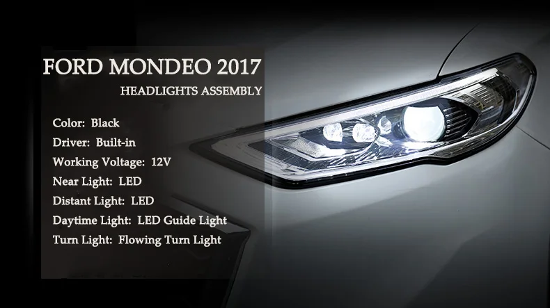 D-YL Автомобиль Стайлинг фара для Ford Mondeo фары fusion светодиодный фары DRL Hid биксеноновые фары объектив