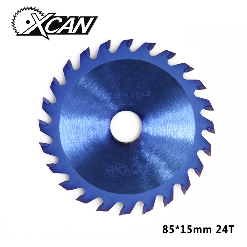 cheap XCAN 1pc 85*15mm 24 36 Teeth TCT Wood Circular Saw Blade Nano Blue Coating Cutting Disc Carbide Tipped Saw Blade
