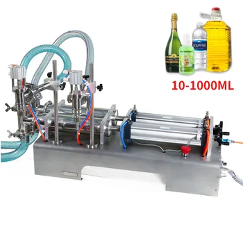 

10-1000ML Electric Pneumatic Double Head Liquid Filling Machine Shampoo Gel Water Wine Milk Coffee Beverage Filling Machine