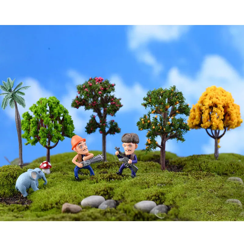 

Mini Cute Fairy Tree Garden Decoration Miniature Landscape Resin Crafts Bonsai Statue Garden Glass Container Accessories