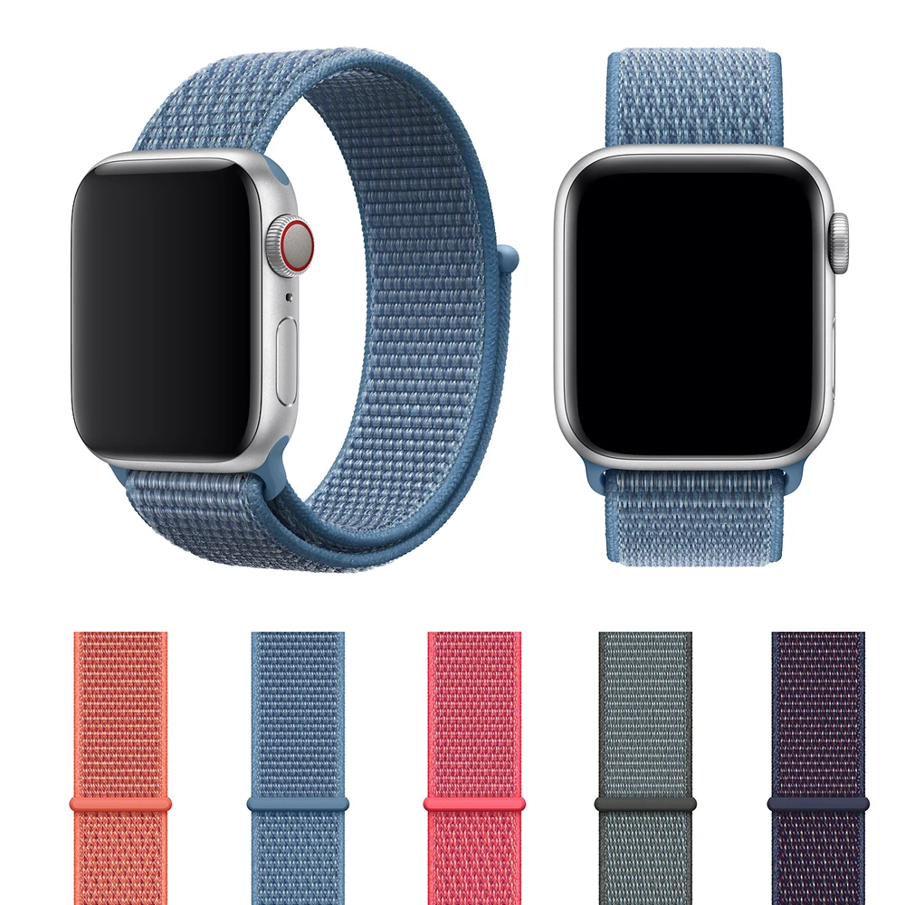 

2018 New Woven Nylon Sport Loop Band for Apple watch Series 4 3 2 44mm 40mm 42mm 38mm replacement bracelet strap watchband