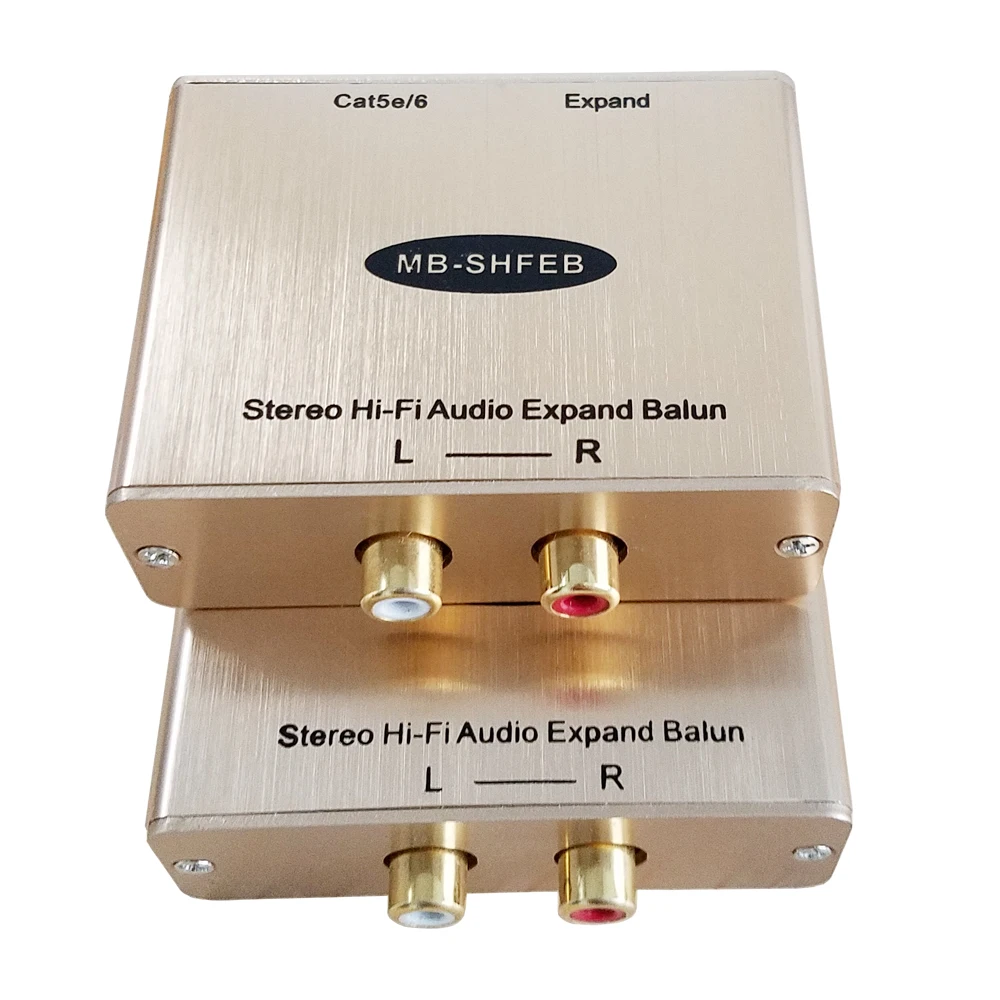 

2-CH Hi-Fi Audio splitte Transmitter Cat5 Stereo audio Hubs Line level audio to RJ45 Converter Stereo RCA Expand Extender