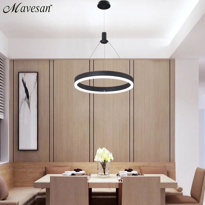 Современные светодиодные подвесные лампы для столовой, акриловая круглая Подвесная лампа, 85-265 в, светодиодный подвесной светильник для столовой, кухни