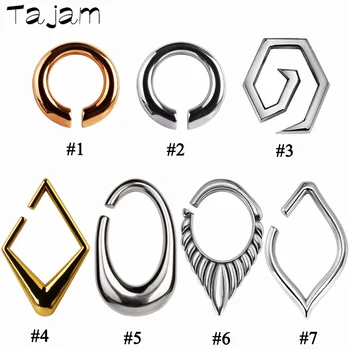 

2PCS Ear Dangler Piercing Ring Gauges Expander Heavy Ear Weight Stainless Steel Body Jewelry Hoop Earring Fashion Free Shipping