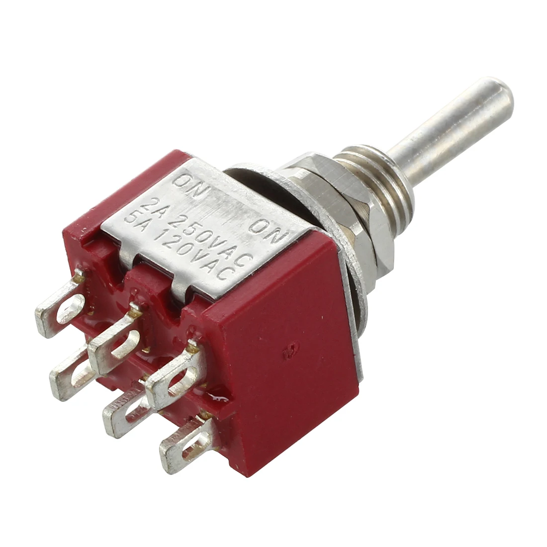 

Mini Toggle Switch DPDT ON-ON Two Position Red 2A 250V 5A 120V