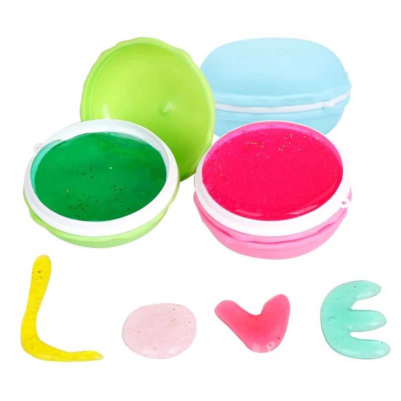 

kk 1pcs macarons Crystal Slime Slime Toys Smart Plasticine Modeling Polymer Clay Crystal Slime-toy transparent crystal