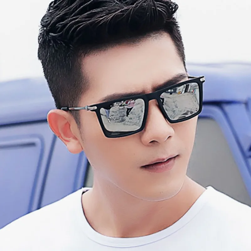 Men's Vintage Sunglasses Aluminum Sun Glasses Goggle Eyewear Accessories for Men Trending Products 2019 UV400 Plastic Rectangle