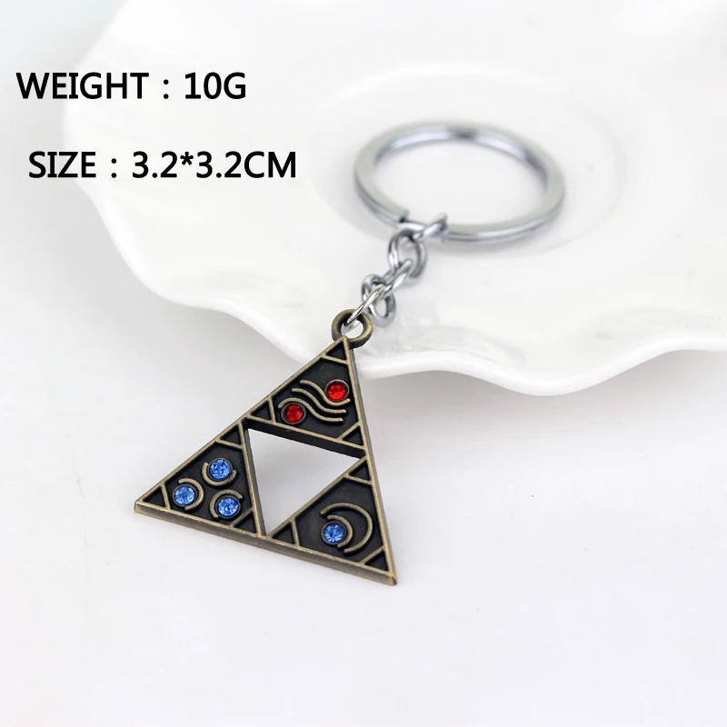 Аниме игра Легенда о Зельде брелок мощность логотип Triforce Кристалл бисера кулон