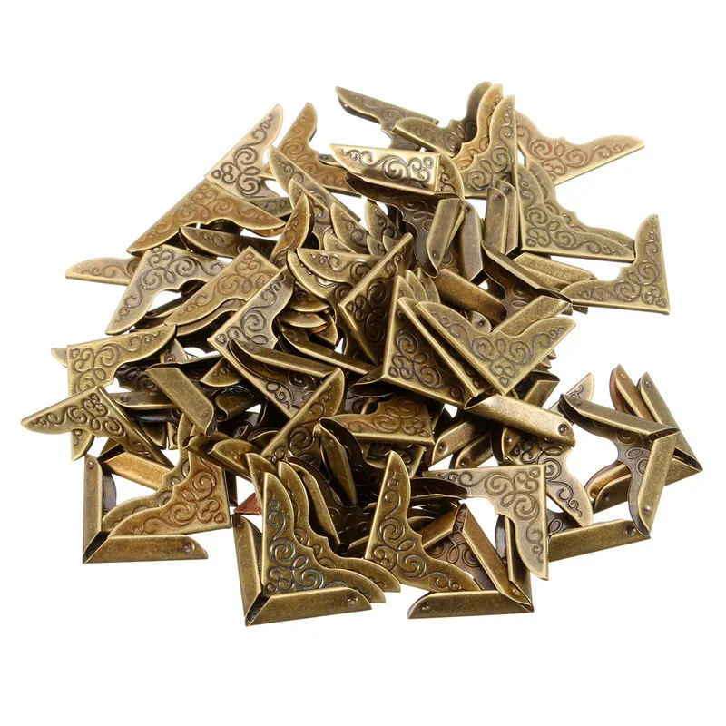 100pcs/lot Shirt Ollar Angle Book Corner 23MM Bronze Color DIY Collar Book Angle Photo Frame Accessories Golden