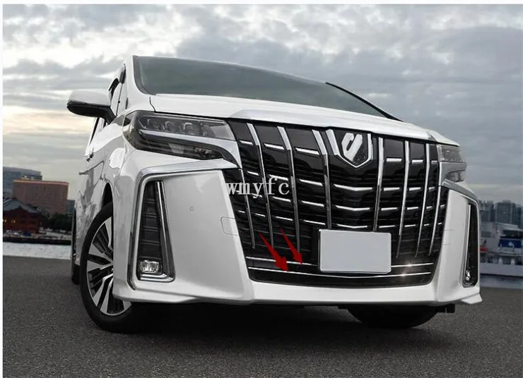 Внешние аксессуары для Toyota Alphard AH30 Sport Edition 304 Нержавеющая сталь Передняя головка Нижняя воздухозаборника решетка отделка