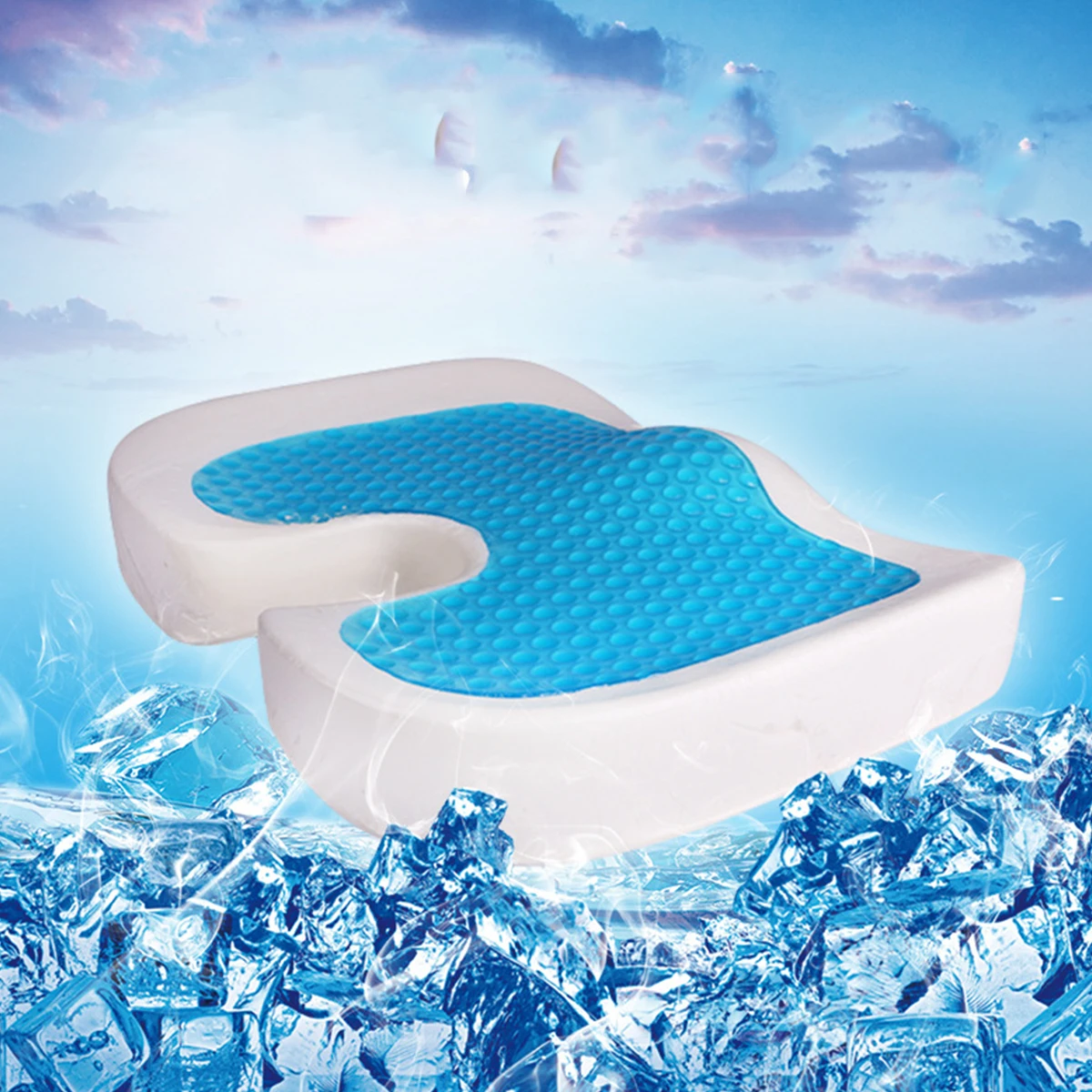 

Gel Enhanced Seat Cushion Car Memory Foam Cooling Coccyx Orthopedic for Office Chair Driving Tailbone Back Pain Sciatica Relief