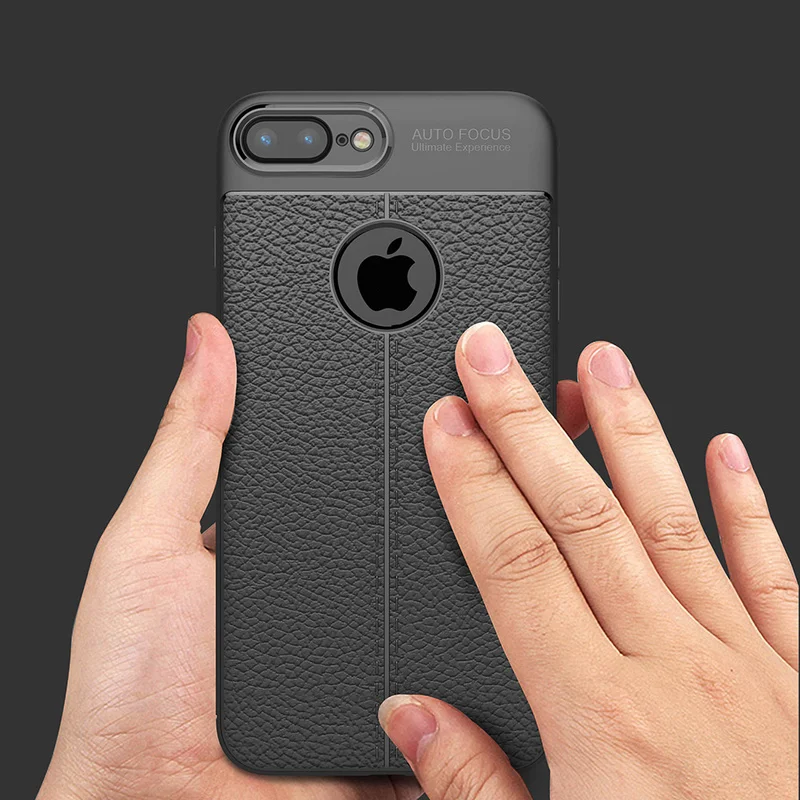 

Case For iPhone X Case Business Leather Silicone Soft TPU Case For iPhone 7 8 6 6s Plus XR XS MAX 5 5s se Luxury Case Back Cover