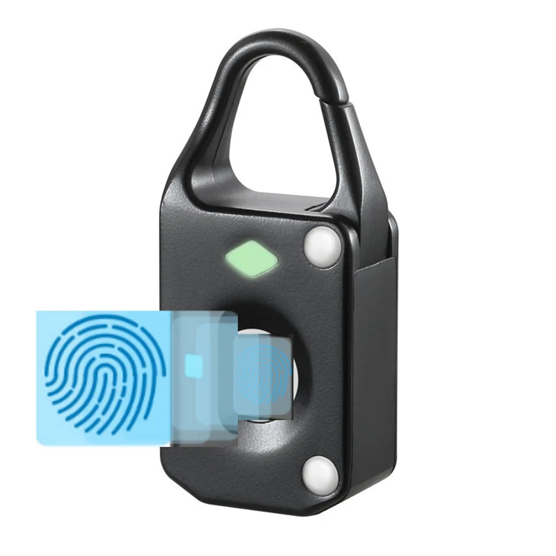 

4 Colors security keyless USB rechargeable door lock fingerprint smart padlock quick unlock Zinc alloy metal self
