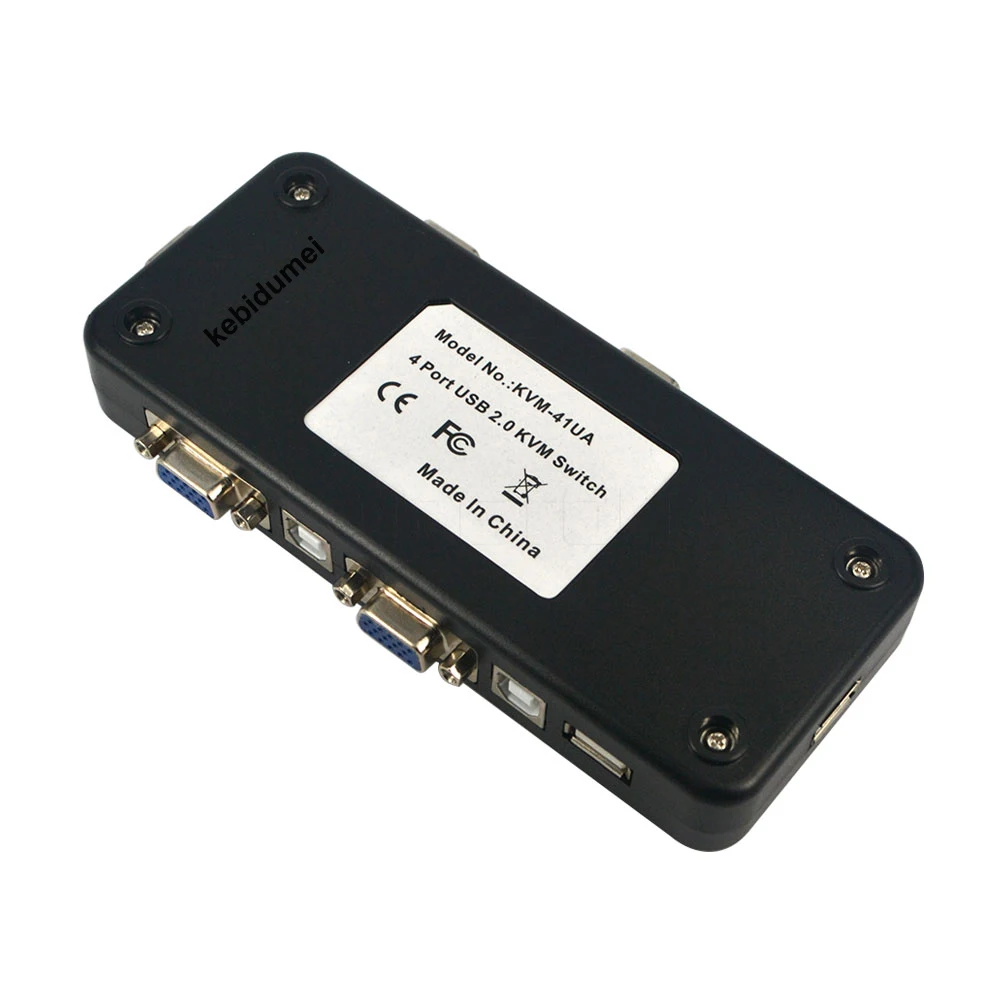 Kebidumei USB KVM 4 порта Селектор VGA печать Авто переключатель мониторная коробка VGA сплиттер V322 USB 2,0 KVM переключатель с 4 шт VGA кабель