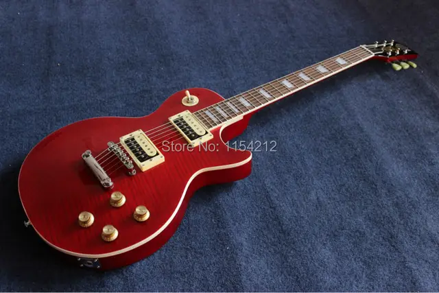 Cheap 2013 new arrival Slash guitar LP Traditional Electric Guitar red tansparent Sunburst with zebra pickups