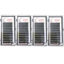 4 лотка все размеры B C D завитые ресницы удлинение натуральные длинные Индивидуальные ресницы натуральный цвет накладные ресницы