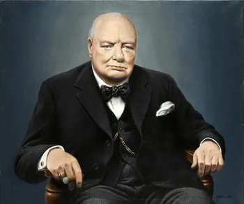 

wholesale oil painting # good quality ART # World War II British Prime Minister Winston Churchill OIL painting ON CANVAS-