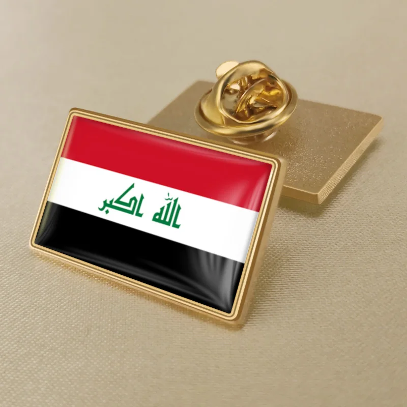 Нагрудные булавки с одним флагом в Ираке - Окраска металла: Iraq-RS