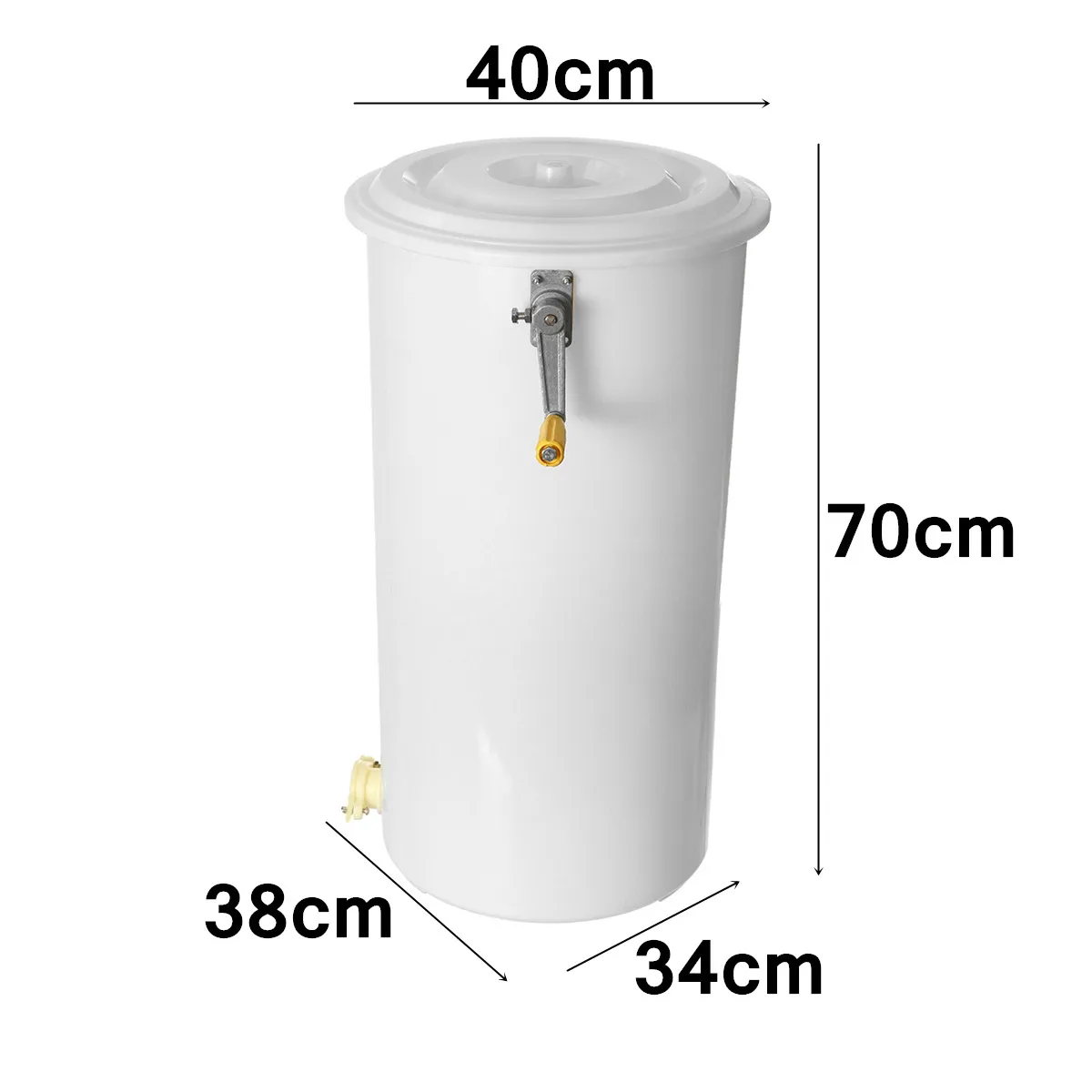 Honey Extractor Two 2 Frame Tangential Manual Crank Spinner Beekeeping Food Grade Plastic Easy Pour Gate Easy to Clean 40x70cm