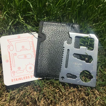

Outdoor Surviving Tools Camping Multi Purpose Tool 11 in 1 Multifunction Card Knife Pocket tools Silver/Black