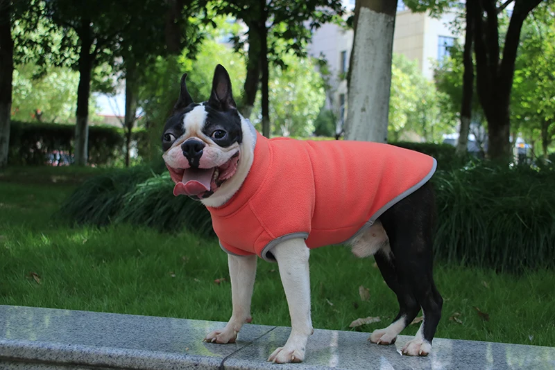 Одежда для собаки из флиса, куртка для собак, жилет для маленьких, средних и больших собак, полумолния, пуловер, свитер, зимняя теплая куртка для собак, XS-5XL