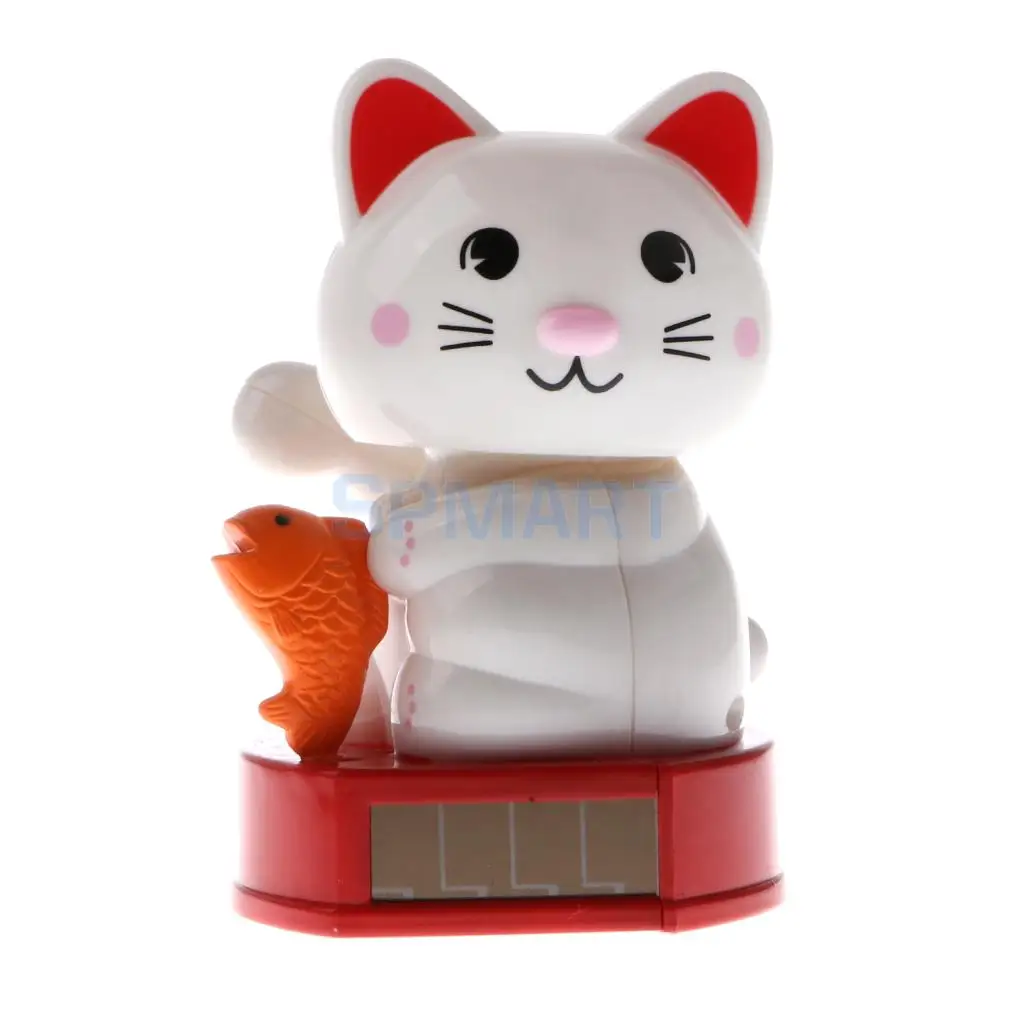 Solar Powered Bobbling Toy Shaking Head Waving Fortune Cat Monk Lion Home/Office/Car Ornament Auto Accessories