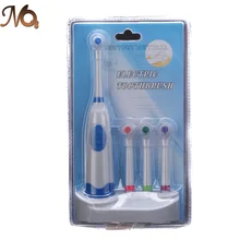 Oral Hygiene Dental Care Battery Operated Electric Toothbrush with 4 Brush Heads No Rechargeable Revolving Tooth Brush