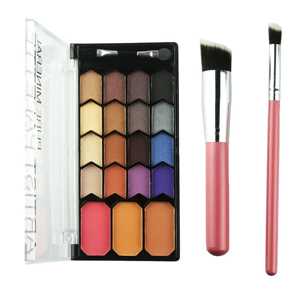 

ZD Eye Makeup Set Maquiagem 16 Colors Matte Shimmer Eye Shadow 3 Colors Cheek Blusher Palette With 2 Brush Tools Set F2027B