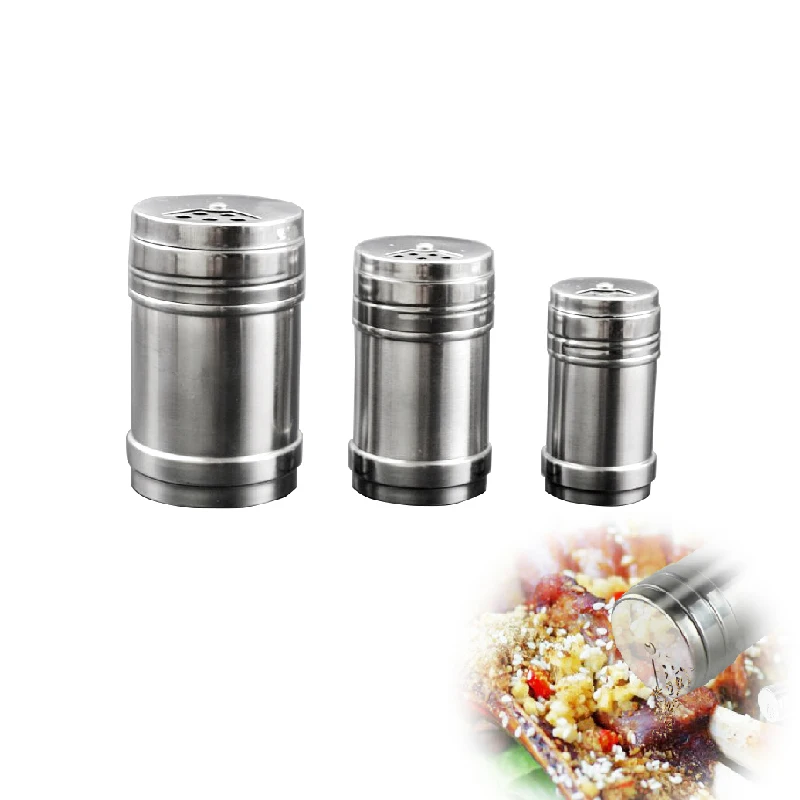 Stainless Steel Spice Jar Seasoning Can Sugar Box Kitchen Tool Salt