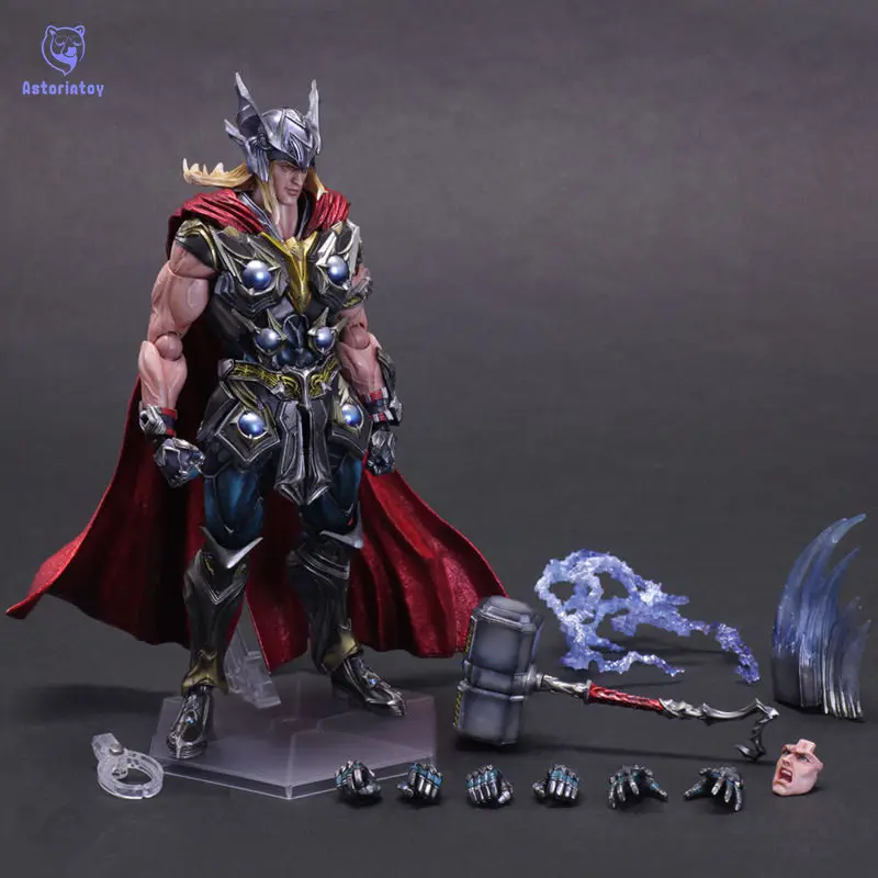

Thor Action Figure Playarts Kai Superhero Thor Collection Model Brinquedos 270MM Play Arts Kai Thor PVC Figure