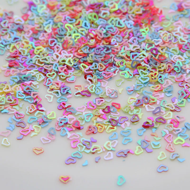 

New 4mm Mixed Colors 25g Hollow Heart Shape Loose Sequins For Nail Art DIY Manicure Wedding Decoration Confetti PVC Paillette