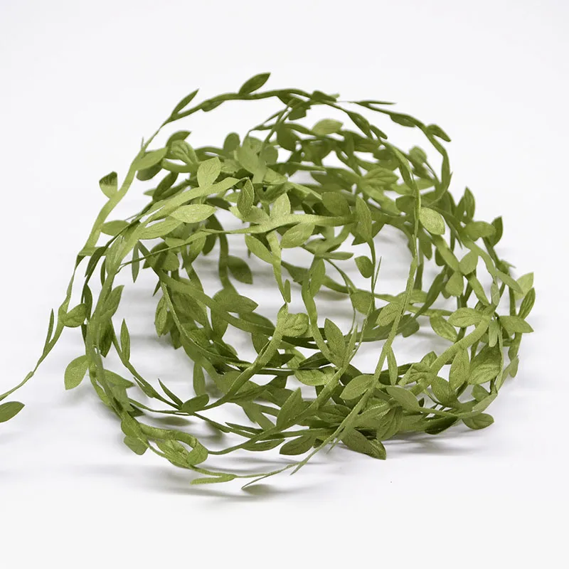 20 метров Шелковый лист искусственные зеленые листья из ротанга DIY венок гирлянда для украшения свадьбы подарок Скрапбукинг Ремесло поддельные цветы