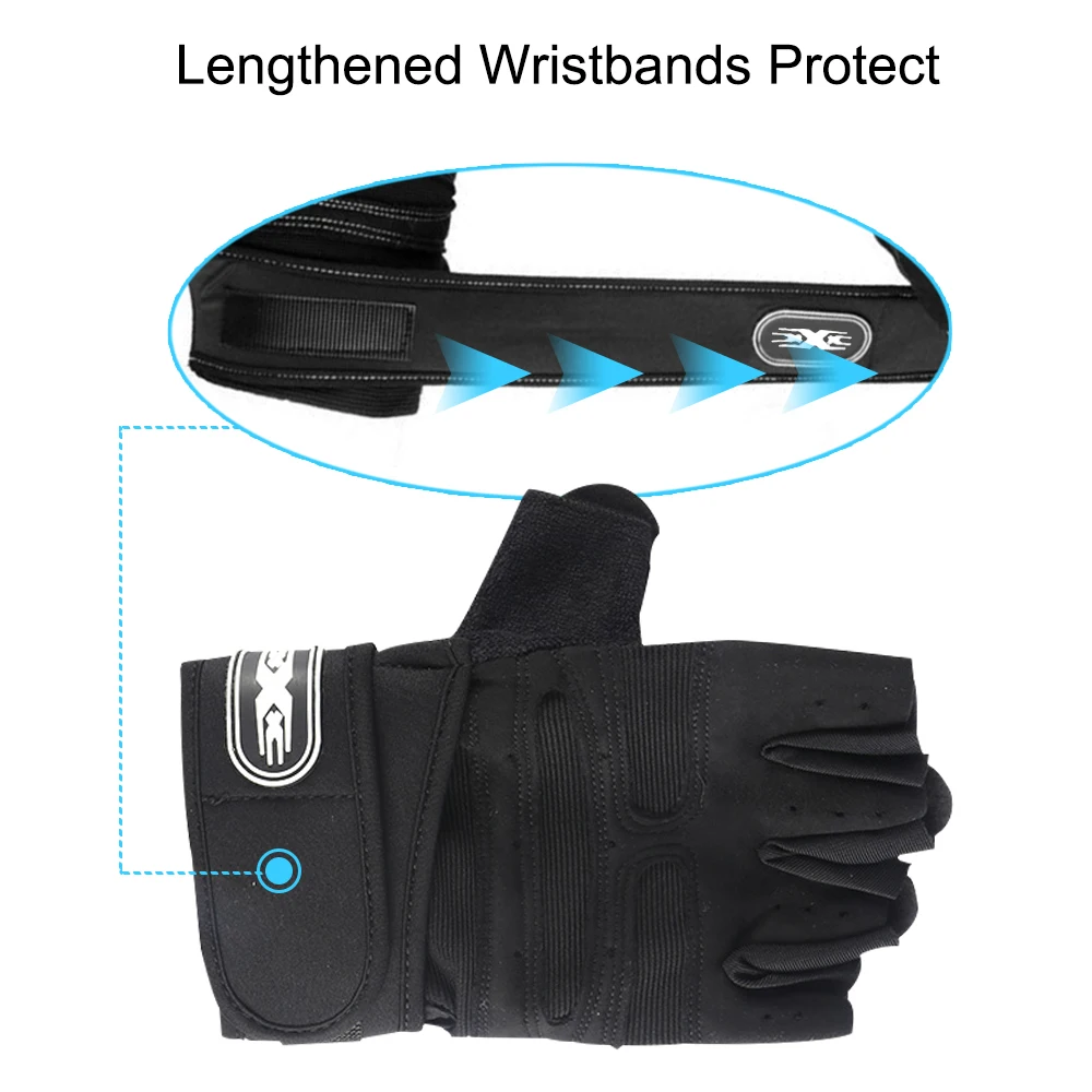 

2pcs Bike Gloves Cycling Bicycle Glove Bodybuilding Safety Half Glove Sports Fitness Riding Wrist Weightlifting Glove Training