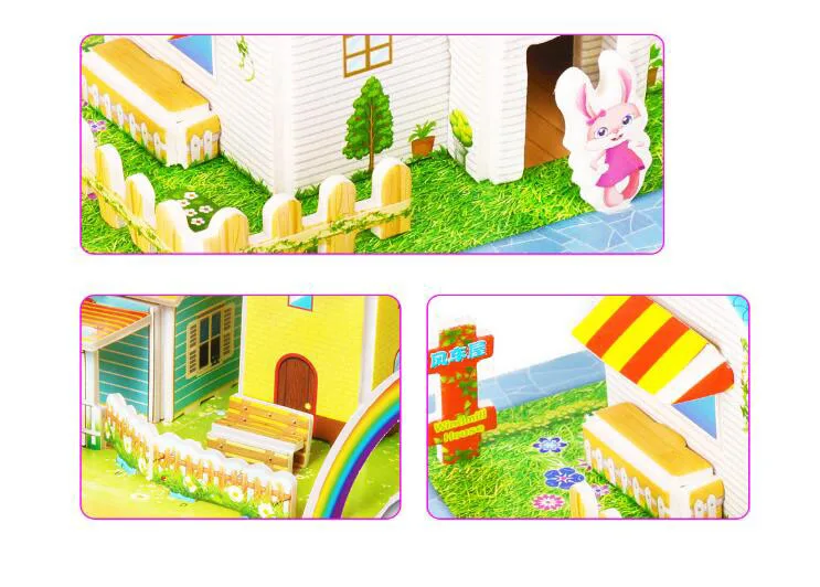 Головоломка 3D Papier Enfant Принцесса замок Кукольный дом детские игрушки для малышей 3D бумажный пазл Infantil детские игрушки