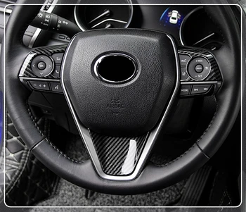 

For Toyota RAV4 2019 2020 Car Interior Steering Wheel Button Cover Trim 3pcs ABS Plastic Auto Accessories