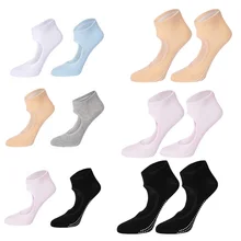 Лидер продаж 1 пара Для женщин спортивные Fit Йога дышащие носки нескользящие носки для фитнеса Танцы тренажерный зал каблук Нескользящие хлопковые носки