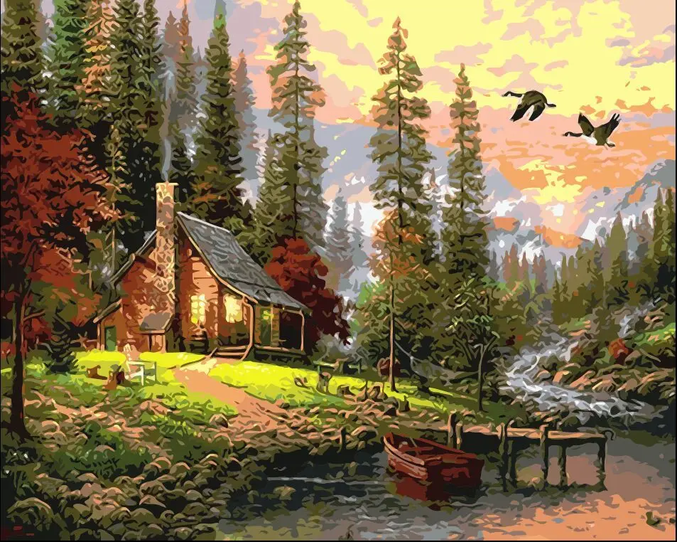 diy oil painting on canvas digital by numbers drawing home