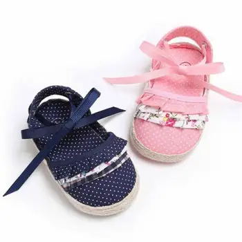 

Toddler Baby Girl Bowknot Crib Shoes Newborn Prewalker Non-slip Kids Soft Sole