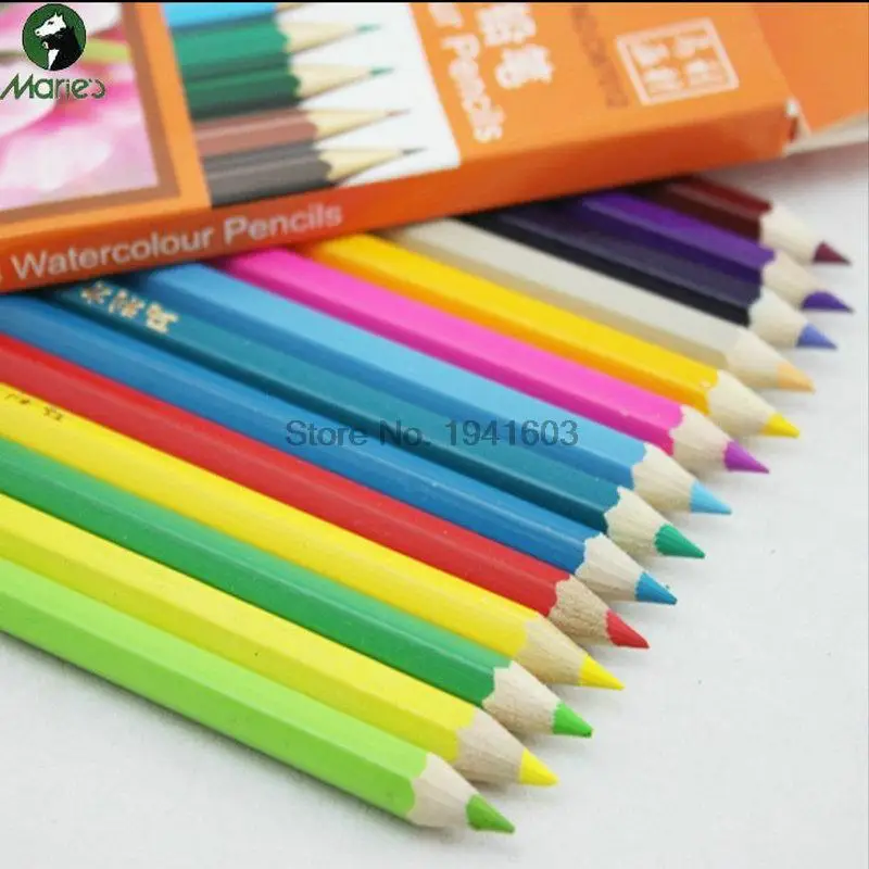 Buy Marie's Water soluble colored pencils Non toxic watercolour pencils 12/24