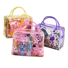 2016 Korean Fashion Classic Multicolor Transparent PVC Women Hand bags Portable Toiletry Makeup Organizer Bag Feminina