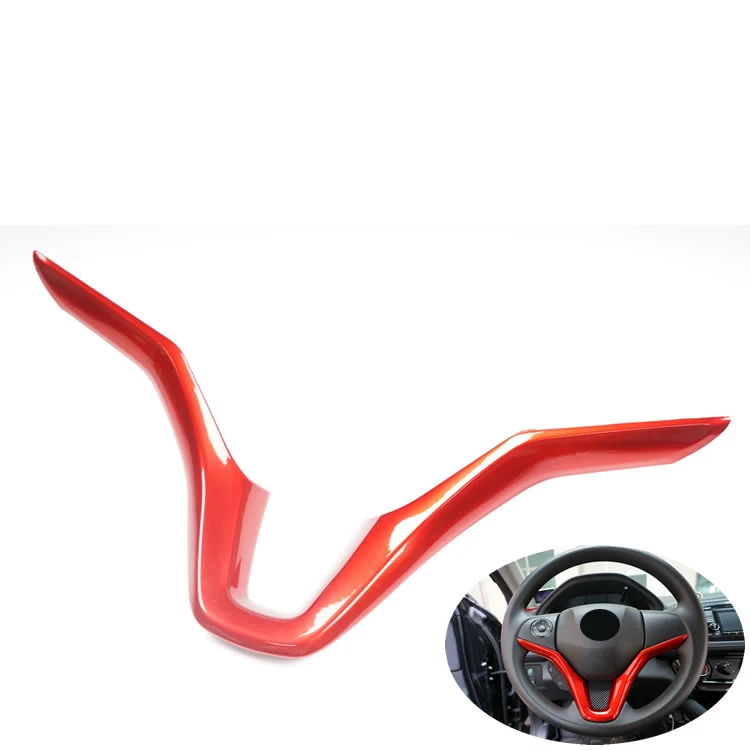 Автомобильные наклейки красное украшение интерьера автомобиля рулевое колесо крышка обрезная рамка для Honda HR-V HRV vezel C1077