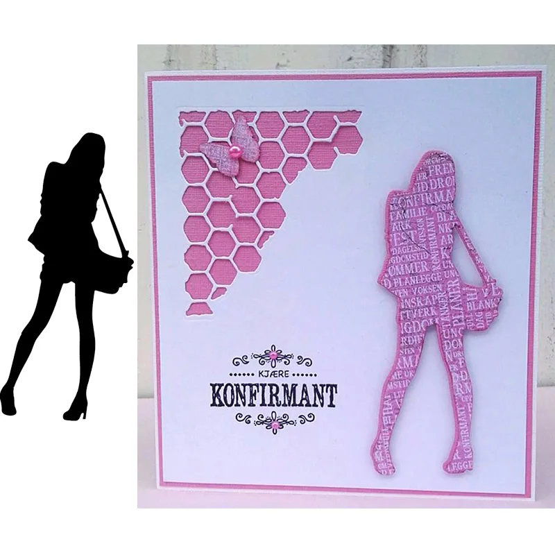 

Human Figure Shadow Metal Cutting Dies for Scrapbooking Girl New 2019 Cutting Embossing Stencils Paper Craft Die