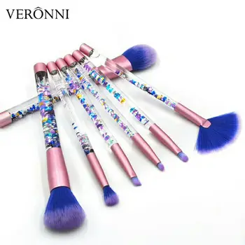 Online VERONNI Professional Makeup Brushes For Women Wool Fiber Hair Quicksand Crystal Handle Brush Set 150set/lot DHL Free