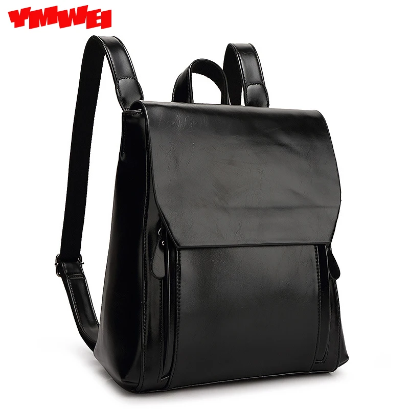

YMWEI Ms backpack 2016 students new PU leather bag horizontal square backpacking tide restoring ancient ways female bag