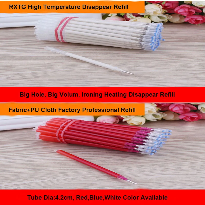 Recarga de 3 pu plus Pano de Alta 100 Pcs Ruixiang Desaparecer Refil Tecido Temperatura Engomar Fábrica Profissional Aquecimento Desaparecer Cores 3 fabric factory