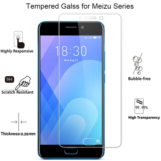 9H HD Tempered Glass for Meizu M3S M5S M5C M3 M5 Note Screen Glass for Meizu M15 Plus M1 M2 Protector Glass on Meizu M6 Note M6S